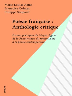 cover image of Poésie française